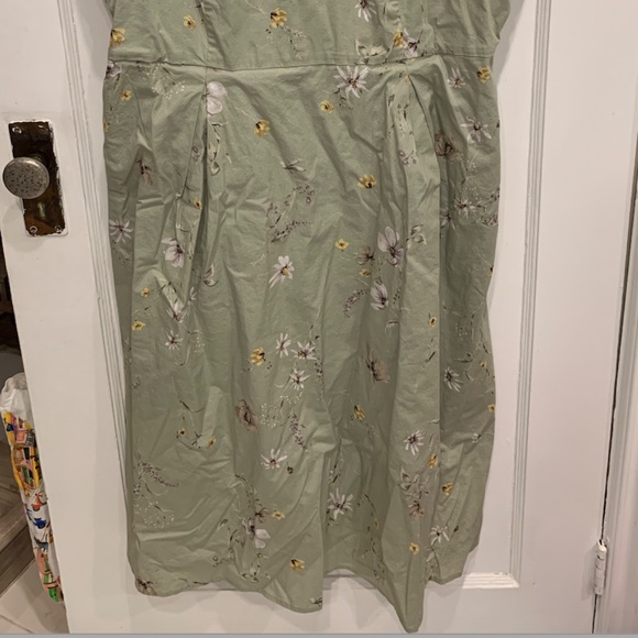 Sleeveless Open Back Fit & Flare Printed Midi Dress Size 2X - Picture 14 of 14